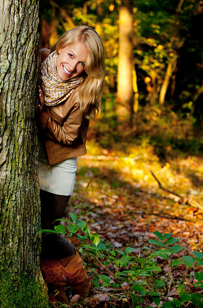 istock Beautiful woman in Autumn scenery 183236548
