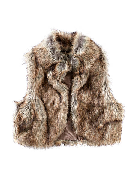 istock Female Fur vest isolated on white 183236998