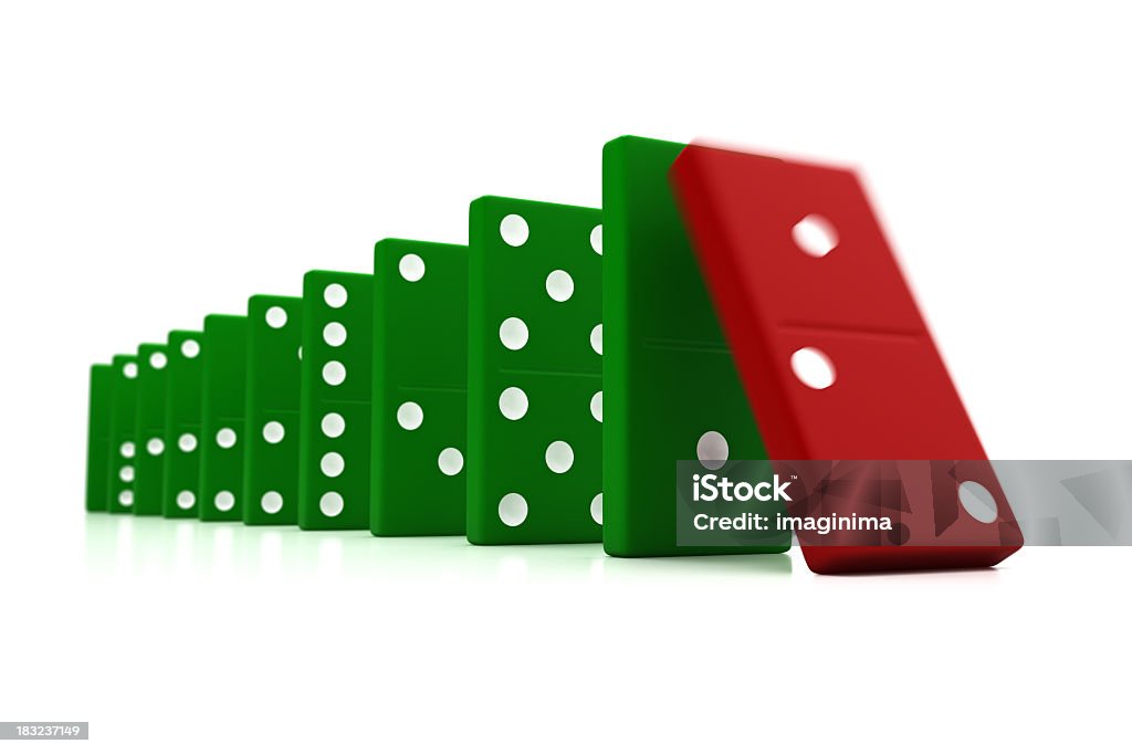 Domino Effect Domino tiles in a row. Domino Stock Photo