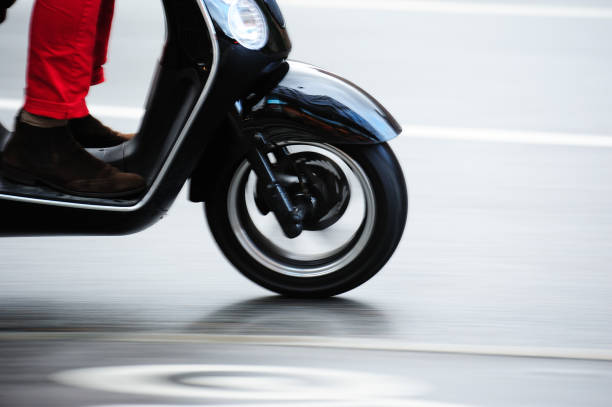 istock Man on bike in traffic 183237224