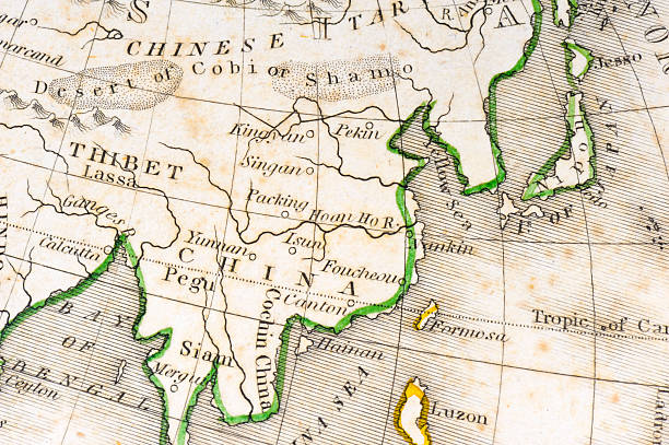 Detail of an Old Map Detail of an old map printed in 1849.Click here for related images: eastern hemisphere stock pictures, royalty-free photos & images