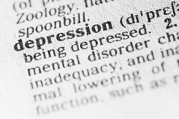 istock Dictionary definition of depression in black type 183238220
