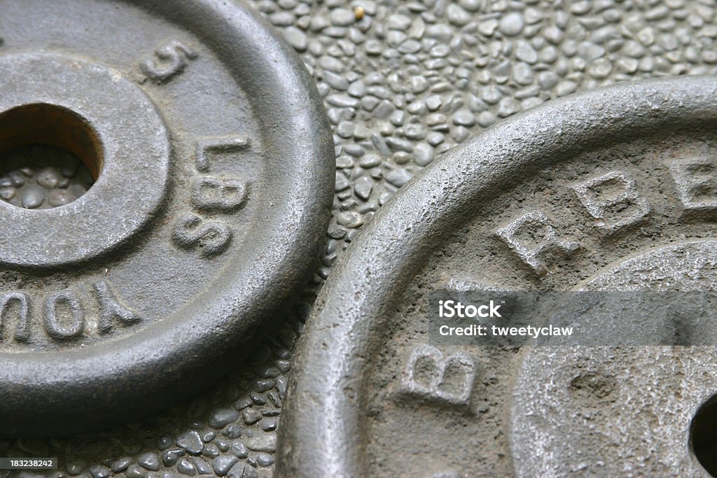 Barbell Pair Closeup of two barbells. Anaerobic Exercise Stock Photo