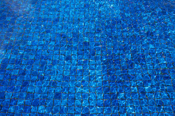 Closeup of water in swimming pool stock photo