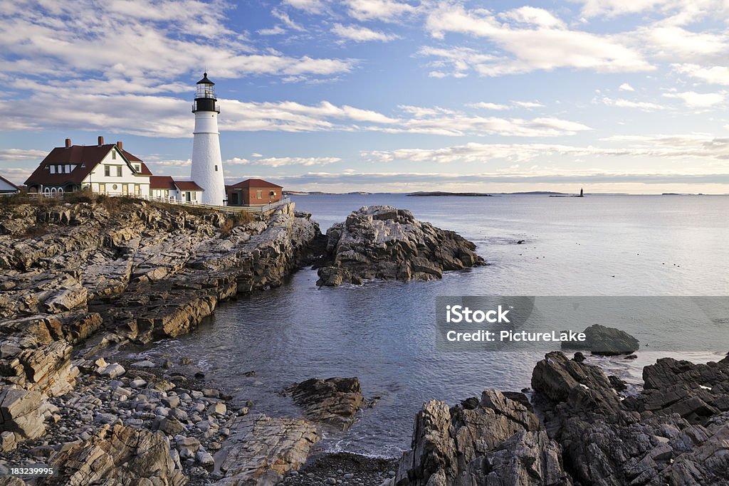 Portland Head light (Leuchtturm), Maine - Lizenzfrei Atlantik Stock-Foto