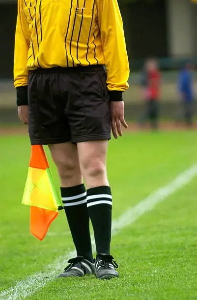 Soccer Referee with flag