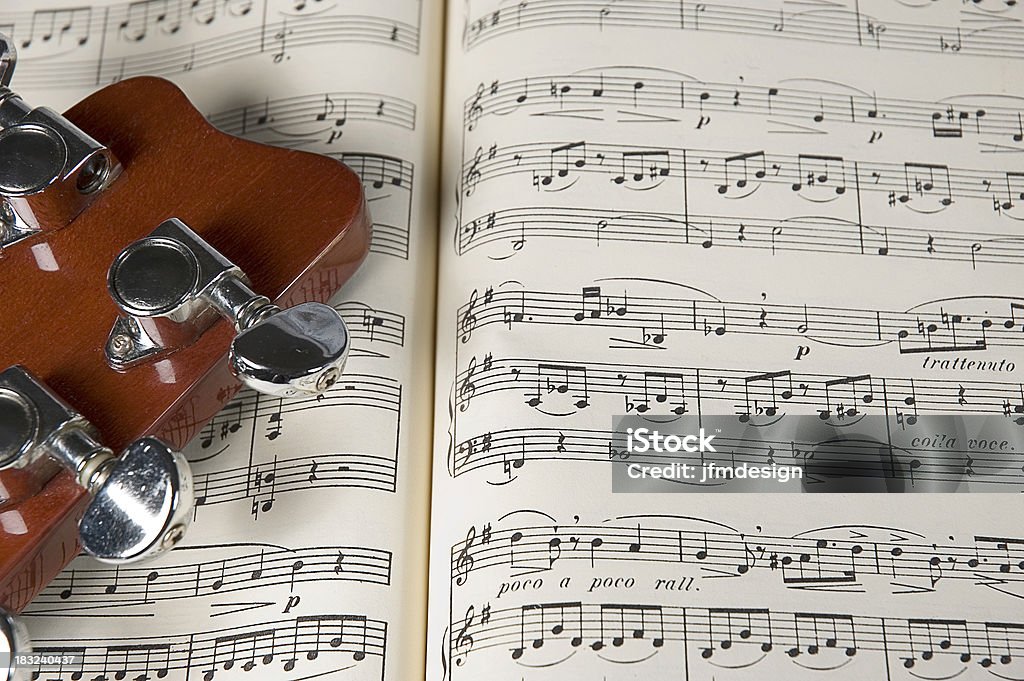 Gitarre und Noten buchen II - Lizenzfrei Note Stock-Foto