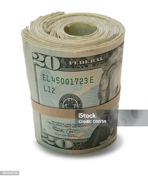 Bank Roll 3 Stock Photo - Download Image Now - American Twenty Dollar Bill, Rolled Up, Stack