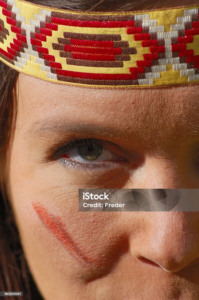 indian masquerade girl dressed up as an indian for carnival Close-up Stock Photo