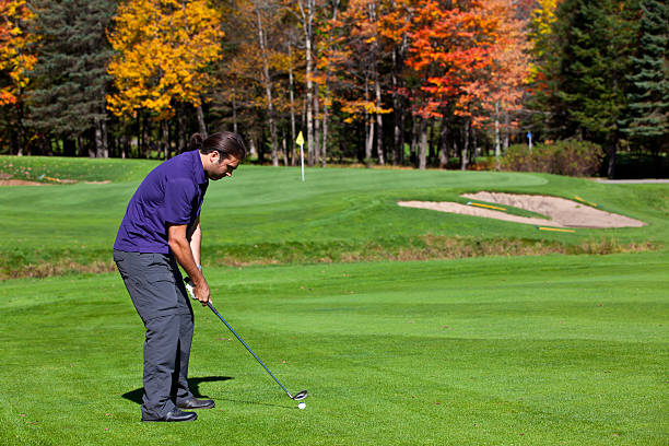 istock Golf Player in Action in Autumn 183241284