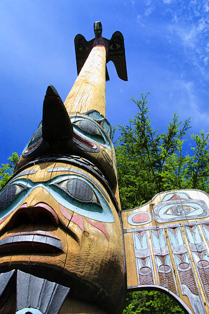 gros plan de l'alaska totem de ketchikan, alaska - sport ketchikan alaska usa photos et images de collection