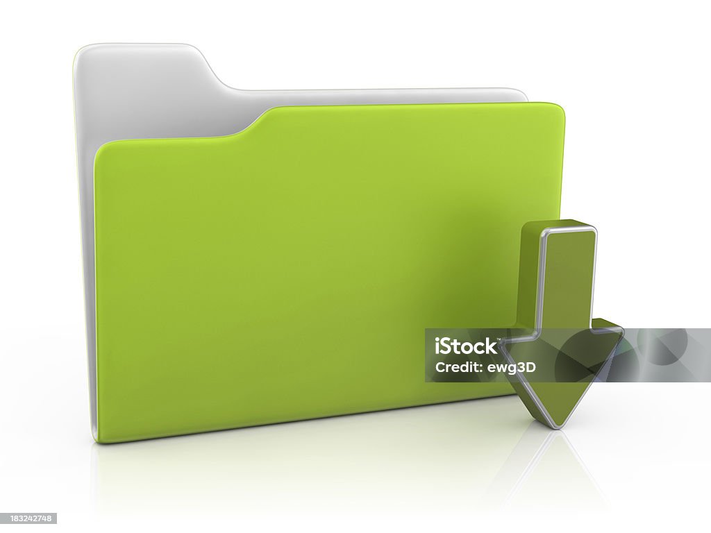 Folder Icon - Download 3d render. Computer Icon isolated on white. Archives Stock Photo