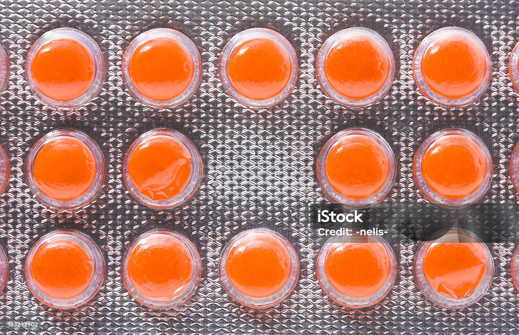 Formule de pilules orange - Photo de Boîte libre de droits