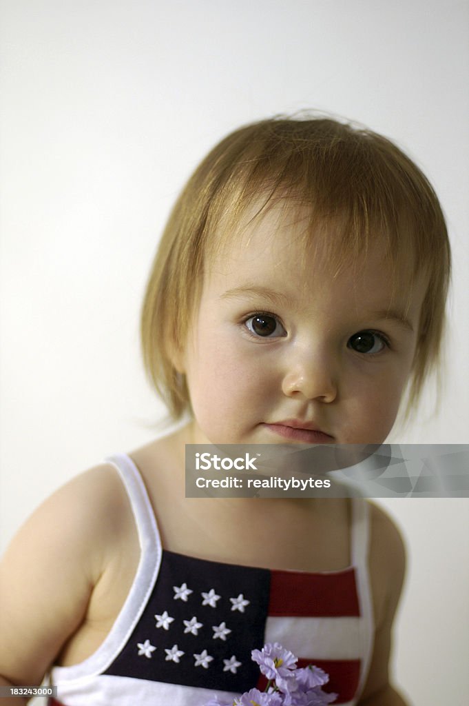Patriótica estadounidense bebé - Foto de stock de 12-23 meses libre de derechos