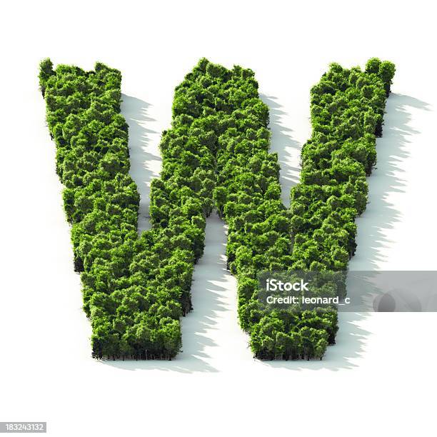 Letter W Perspective View Stock Photo - Download Image Now - Climate Change, Letter W, Tree