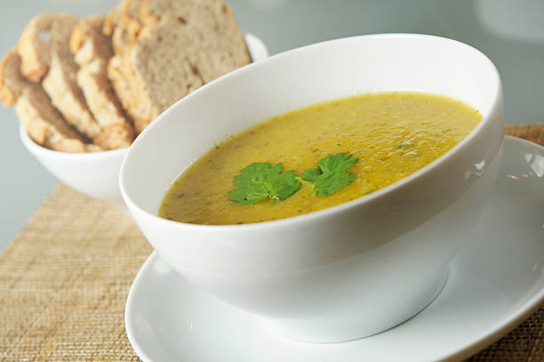 istock Homemade Vegetable Soup With Wholemeal Bread 183243280