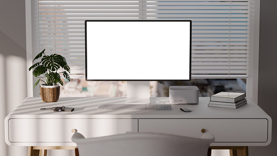 High Quality 8K resolution of desktop monitor ideal for mockups and presentations