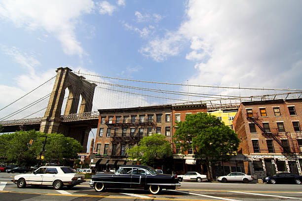 Brooklyn bridge in New york city with film tone