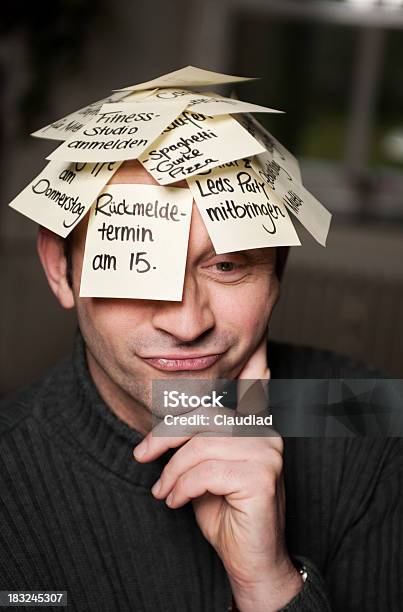 Funny Looking Man With Stickers Stock Photo - Download Image Now - 30-39 Years, 45-49 Years, 50-54 Years