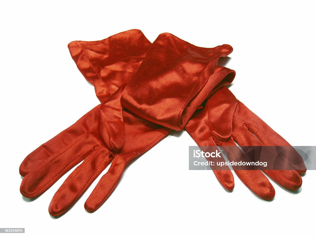 Gants de soirée en Satin rouge - Photo de Gants de soirée libre de droits