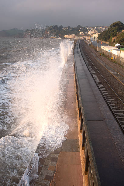 istock Stormy weather at Dawlish during sunrise 183245997