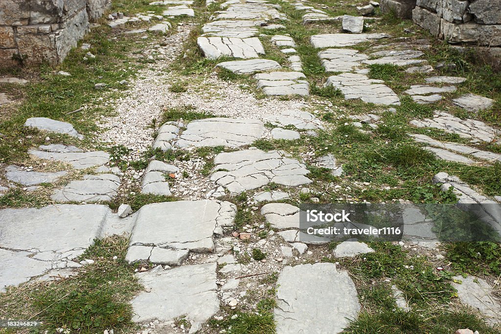 Ancient Ruins Near Split, Croatia The Ruins Of Solin (Salona), Croatia With Grooved Stone From Ancient Chariots Ancient Stock Photo