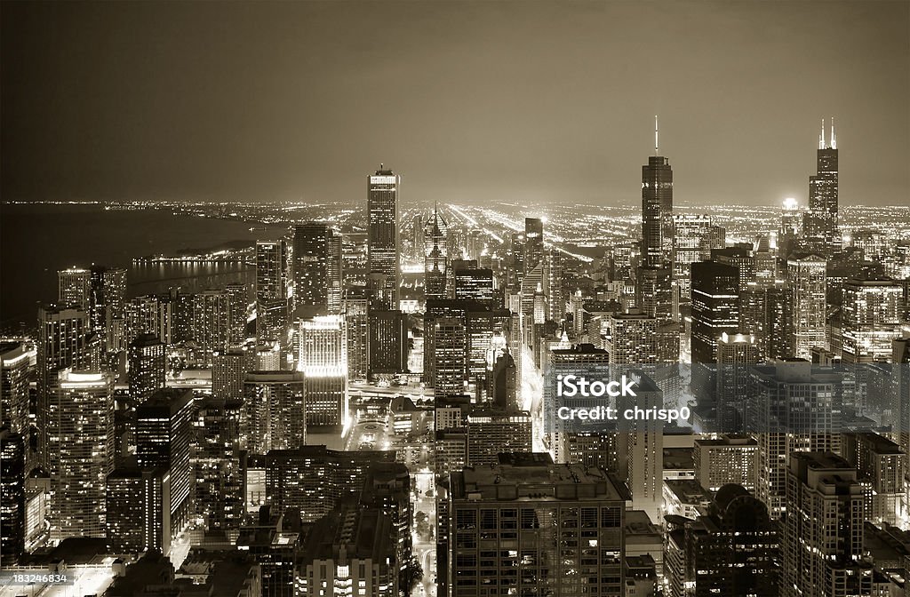 시카고 시내에서 야간에만 - 로열티 프리 0명 스톡 사진