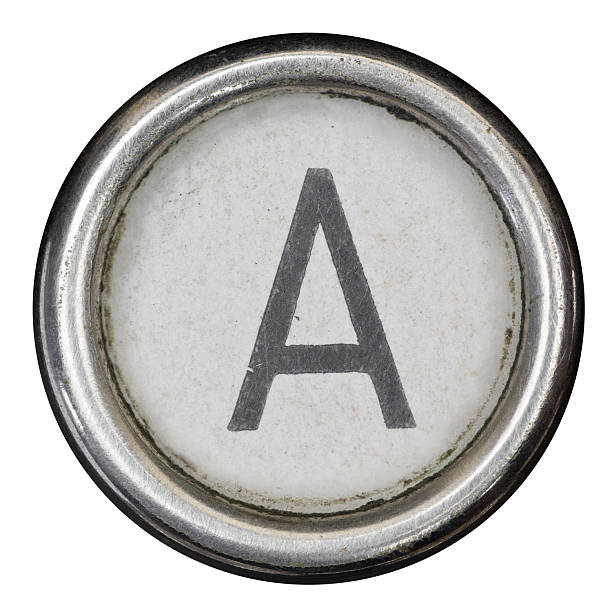 a chave do alfabeto completo de grungey de máquina de escrever - typewriter typebar old macro - fotografias e filmes do acervo