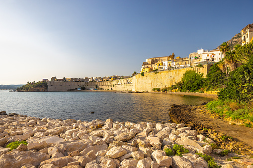 Castellammare del Golfo on Sicily, town at coast in the morning light, Italy, Europe.