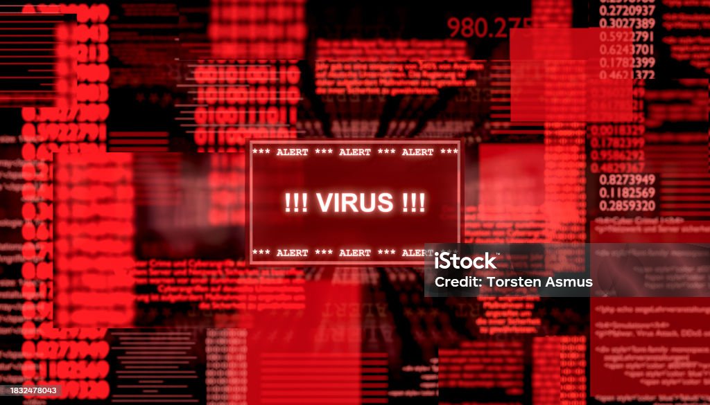 Computer Virus Text Virus Message Stock Illustration - Download Image Now - Alertness ...