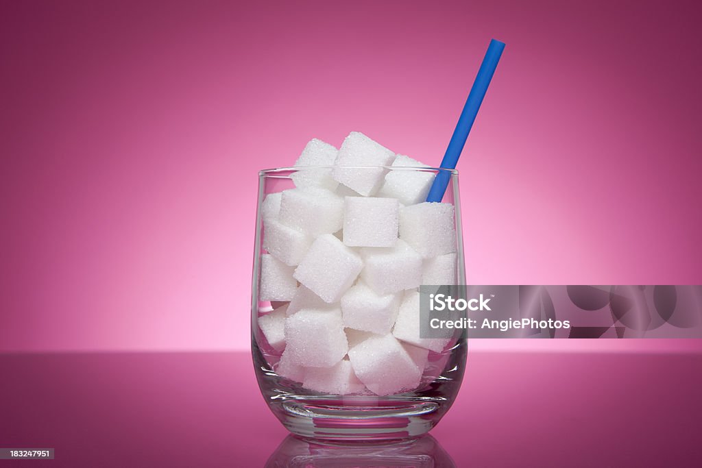 Sweet drink Glass filled with sugar Sugar - Food Stock Photo