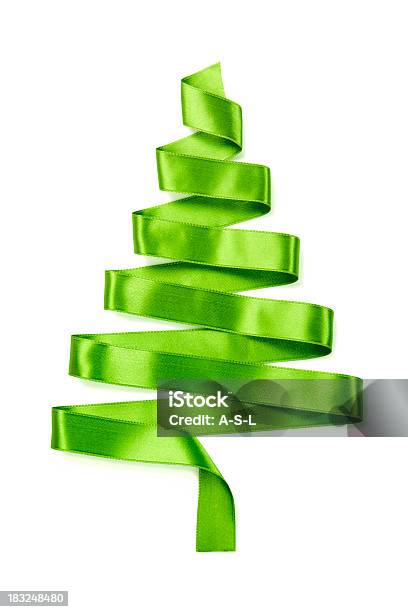 Ribbon Árbol De Navidad Foto de stock y más banco de imágenes de Cinta - Cinta, Verde - Color, Lazo - Nudo