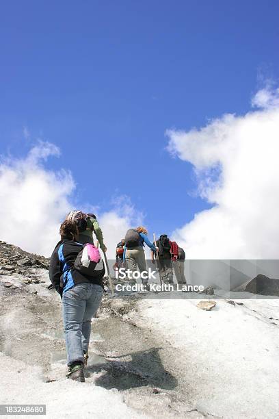 Walking Up The Glacier Stock Photo - Download Image Now - Autumn, Beauty, Blue
