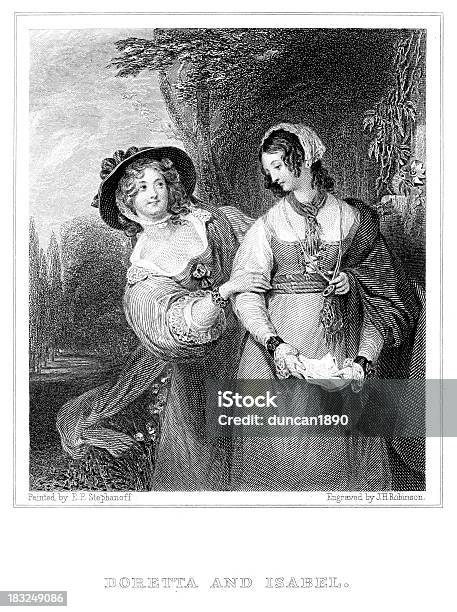 Doretta Et Isabel Vecteurs libres de droits et plus d'images vectorielles de Jane Austen - Écrivaine - Jane Austen - Écrivaine, Illustration, Technique d'illustration