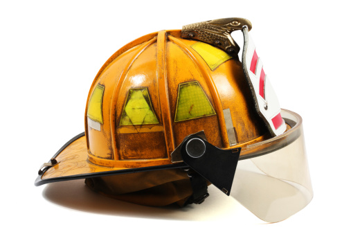 Amarillo casco de bombero photo