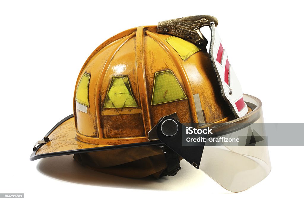 Amarillo casco de bombero - Foto de stock de Casco de bombero libre de derechos
