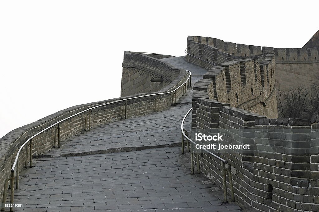 Winding Road on The Great Wall "Winding brick road on the Great Wall in Beijing, China." Brick Stock Photo