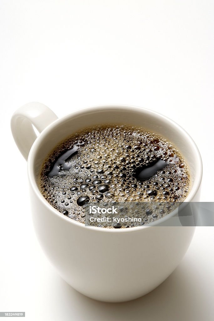 Isolated shot of a cup of coffee on white background Freshness a cup of coffee isolated on white background with copy space. Black Coffee Stock Photo