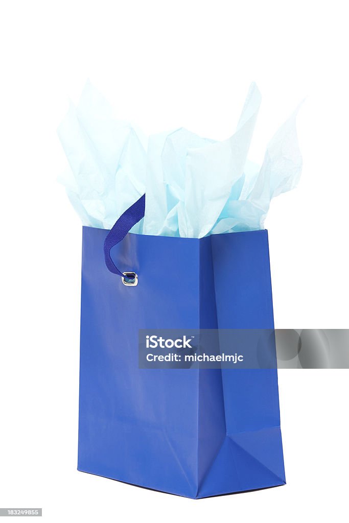 Bolsa de Presente azul - Foto de stock de Aniversário royalty-free