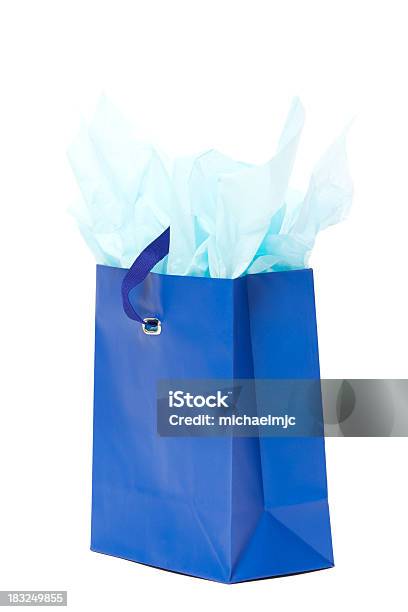 Foto de Bolsa De Presente Azul e mais fotos de stock de Aniversário - Aniversário, Atividade comercial, Azul