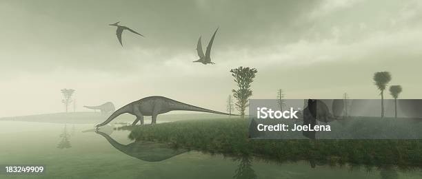 Prähistorische Motiv Stockfoto und mehr Bilder von Dinosaurier - Dinosaurier, Prähistorisches Zeitalter, Brontosaurus