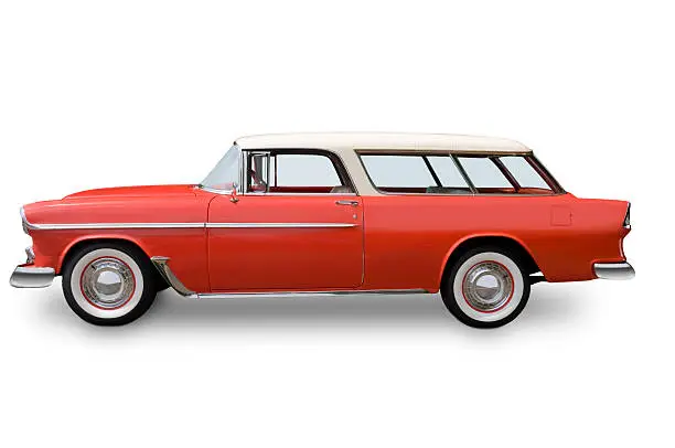 An original 1955 Chevrolet Nomad wagon. Clipping Path.  All logos removed.