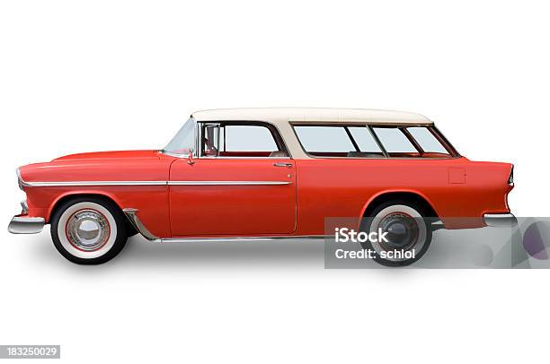 Chevy Nomad Vagão 1955 - Fotografias de stock e mais imagens de Carrinha - Carro Privado - Carrinha - Carro Privado, Vermelho, Antigo