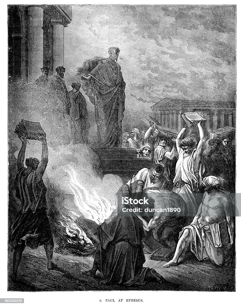Saint Paul, em Éfeso - Ilustração de Apóstolo royalty-free