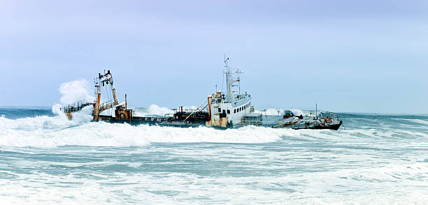 Ship stranded on the Skeleton Coast near Cape Cross,Namibia.