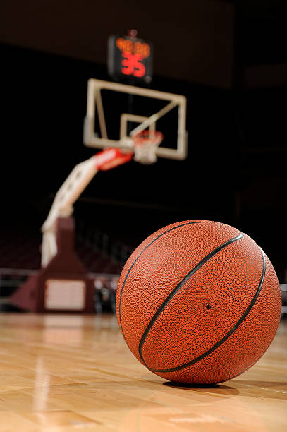 istock Ball and Basketball Court 183250512