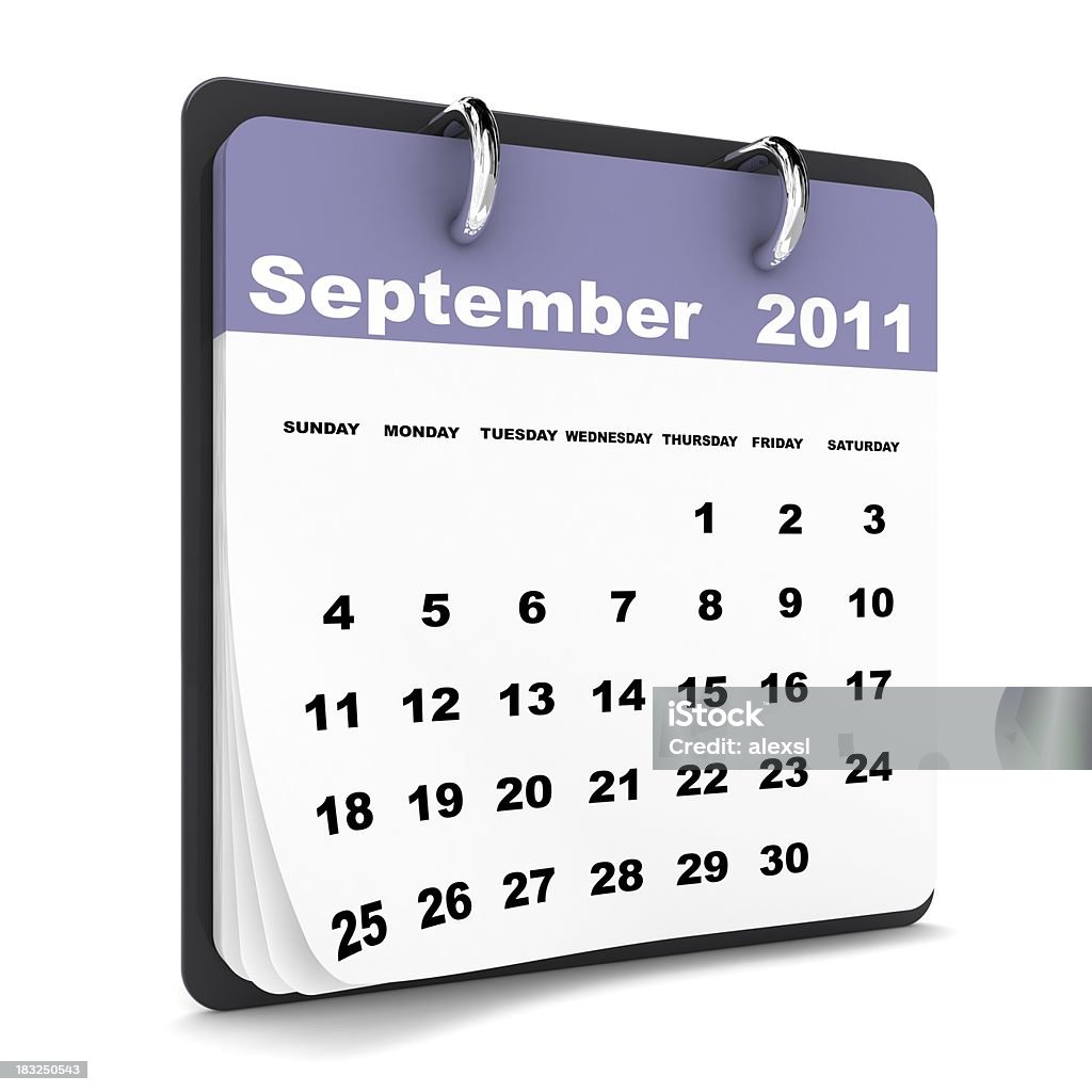 Calendário série de Setembro de 2011 - Royalty-free 2011 Foto de stock