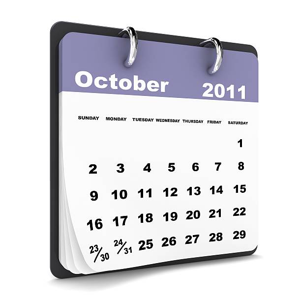 calendário de outubro de 2011-série - october calendar 2011 month imagens e fotografias de stock