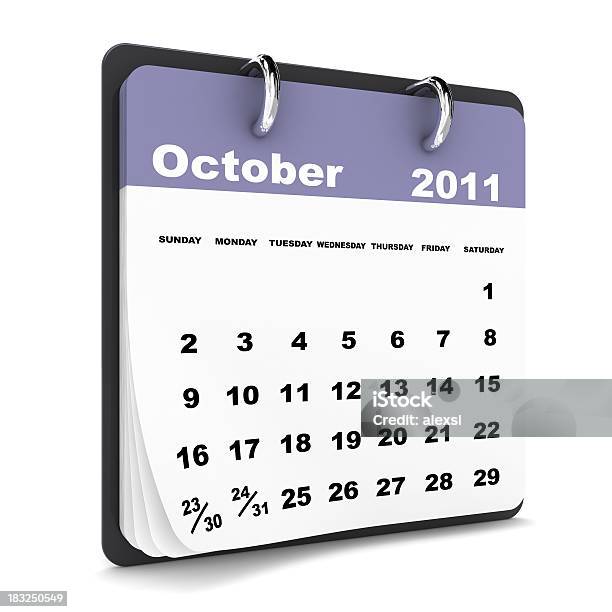 Calendário De Outubro De 2011série - Fotografias de stock e mais imagens de 2011 - 2011, Calendário, Forma