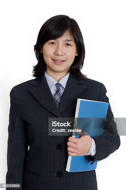 Mulher De Negócios Segurando Um Livro - Fotografias de stock e mais imagens de Adulto - Adulto, Azul, Conceito